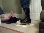 My sissy eats pie from my boots