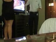 Half naked Arab slut wife teases hotel worker 01