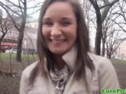 Cute Brunette Gets Her Pussy Stuffed By A Stranger