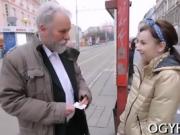 Cute young gal fucked by old guy