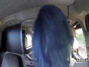 Slut facialized on backseat of taxi