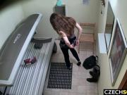 18 yo Playing With her Pussy in Solarium