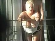 Spying Exhib Neighbour Fucking on Balcony BVR