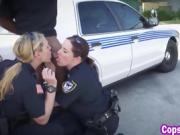 Black dude fucks two dirty female cops