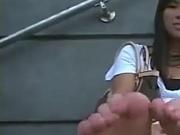 Chinese hot feet POV in public