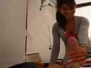 Asian camping blowjob