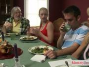 Huge titted doggystyled threeway MILF cumswaps with stepteen