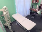 Doctor tests brunette and fucks