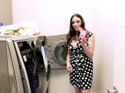 Banged my busty latina MILF stepmom in the laundry room