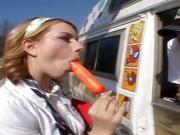 Tiny Teen Gets Picked Up By Ice Cream Man-LEXI BELLE-