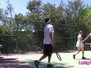 Tennis coach cocks kinky teens on the court