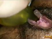 Hairy pussy bate while in public bathroom