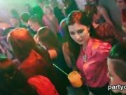 Foxy teenies get completely wild and nude at hardcore party