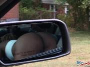 Ebony public blowjob in car at daylight