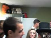 Lucky dudes get to penetrate different twats during orgy