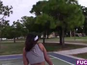 Teen friends lick the hot basketball coach after training