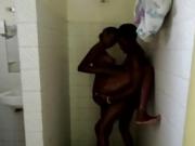 Hot busty African lesbians getting wild inside the shower!