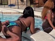 Open public pool party outside blowjobs