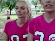 Soccer coed teens picked up after practise and fucked