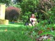 My stepmother wanking in our garden