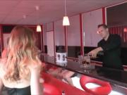 Wife Suck Stranger Dicks while Husband Fuck her in Bar
