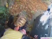 Awesome Clara does public blowjob