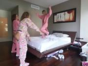 Slutty teens gets their pussy fucked hard in the morning