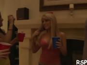 Two teen girlfriends enjoy riding huge mature cocks