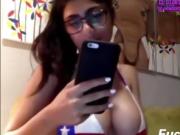 Mia Khalifa loves being nude and showing her ass and boobs