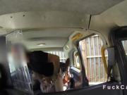 Beauty in sun glasses anal fucks in fake cab