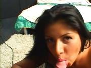 Stunning Sativa Rose sucks his cock until he cums