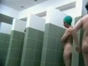 Many moms filmed in a public shower room