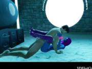 3D Blue Alien Hottie Fucked in a Temple!