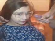 Trixxxcams - Young chick in glasses swallows live cam