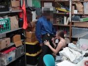 Young shoplifter fucked by store officer