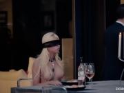 Perverse Dinner for 2 Blindfolded Blond Girls