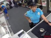 A busty and horny police babe fucked by a horny pawn dude