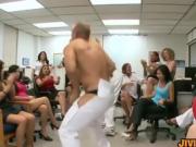 Hot office party with dancers