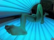 Pov stepsis rubs in sun bed