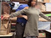 Notorious teen ebony shoplifter fucked hard by mall cop