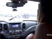 Teen car thief bangs monster cock in car