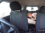 Pale small tits redhead bangs driving instructor