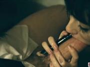 Tattooed babe rammed hard on the floor