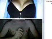 Teen showing her small tits and great ass to a guy on webcam