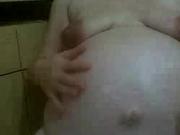 ugly preggo pig in webcam