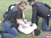 AMATEUR threesome with female cops