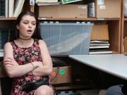 Cute brunette chubby shoplifter gets fucked on CCTV
