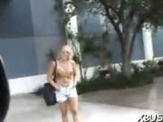 Hammering twat in a bang car