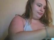 Chubby teen shows me her tits
