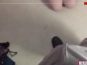 Cute brunette shows off her pussy